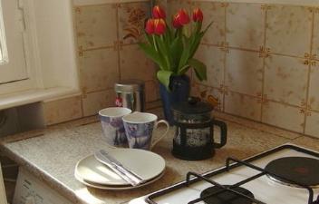 The kitchen is fully equipped