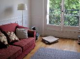 The living room sofa converts to a full-size double bed