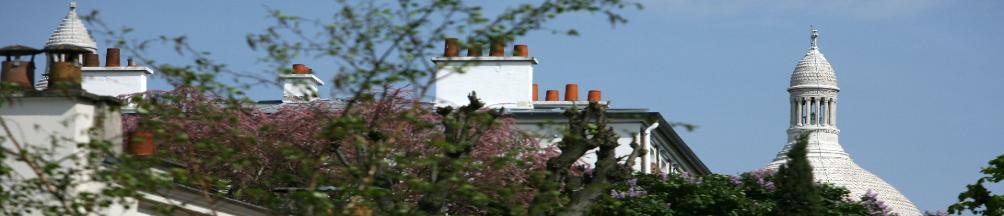 The Sacr� Coeur Basilica is visible from the apartment balcony